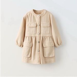 Zara kids, beige, FLOWY SHIRT DRESS, 1½ years